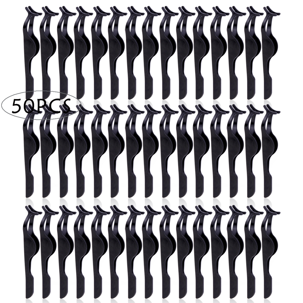 Pinzas de plástico para pestañas postizas, rizador de extensión, pinza aplicadora, eliminador de pestañas, 30/50 unidades: Plata