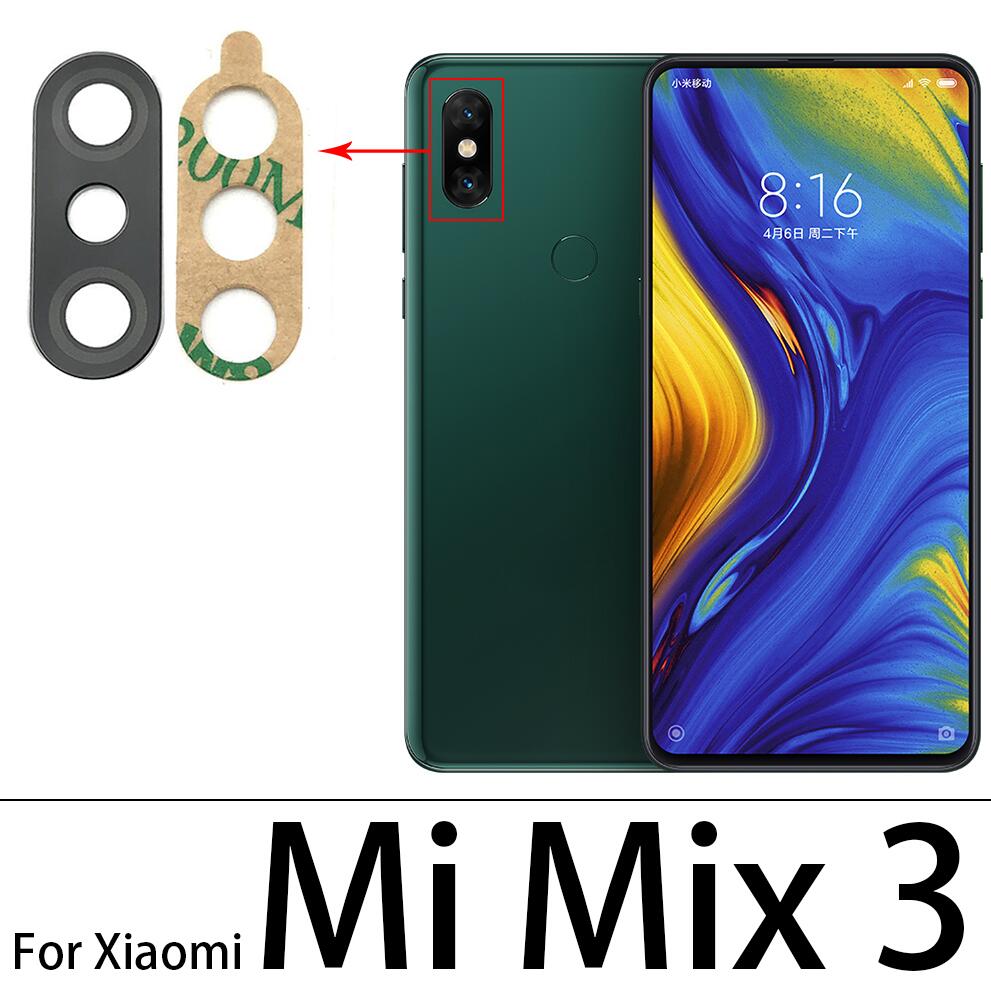 Back Camera Glass Cover Lens With Sticker For Xiaomi Mi A3 A1 A2 10T Lite Max 3 2 Mix 3 2S 2 10 Ultra Redmi Note 6 7 10 Pro 10S: For Mi Mix 3