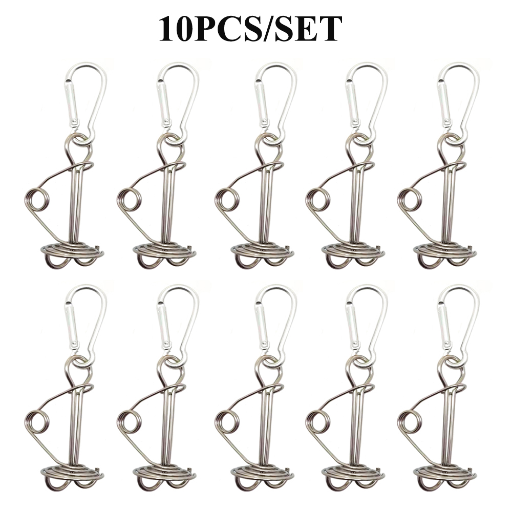 Kołek do pokładu ośmiornicy w kształcie spirali z karabińczykiem, klamry do liny wiatrowej, paliki do namiotu, kołek do deski sprężynowej, 5 szt., 10 szt.: plum