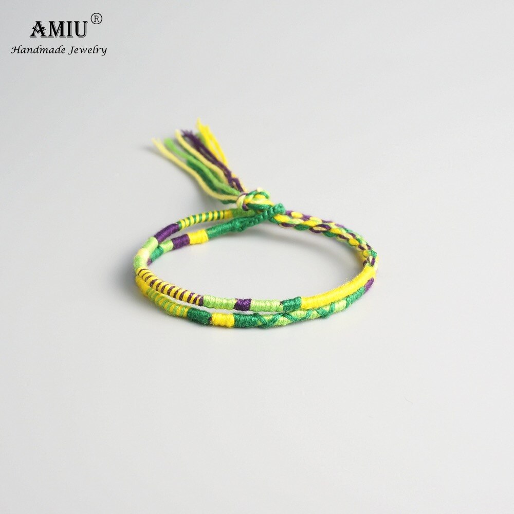 Amiu handgjorda vävda bomullstråd boho choker halsband wrap justerbar vintage choker bohemian halsband