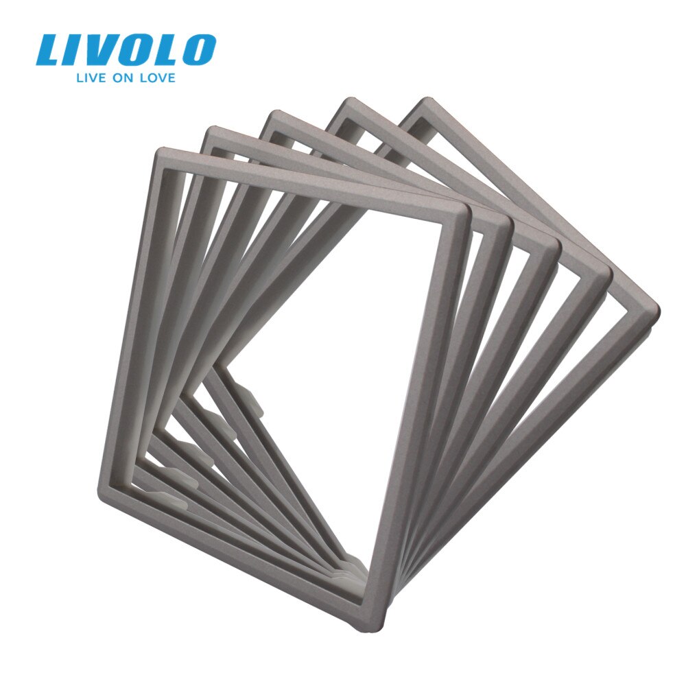Livolo Eu Standaard Stopcontact Accessoire, Decoratieve Frame Voor Socket, Een Pack/5 Stuks, wit/Zwarte Kleur
