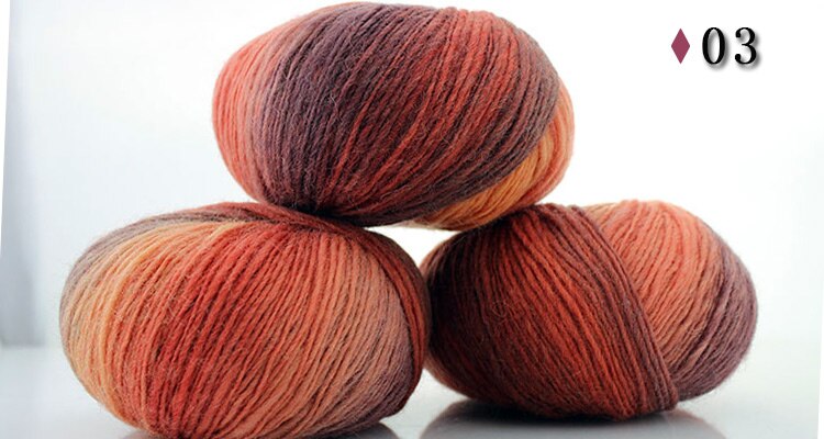 50G/Bal Kleurverloop Rainbow Wol Lijn Baby Wol Bal Breien Gehaakte Garen Ambacht Voor Naaien Diy doek Accessoires 2 Stuks: 03