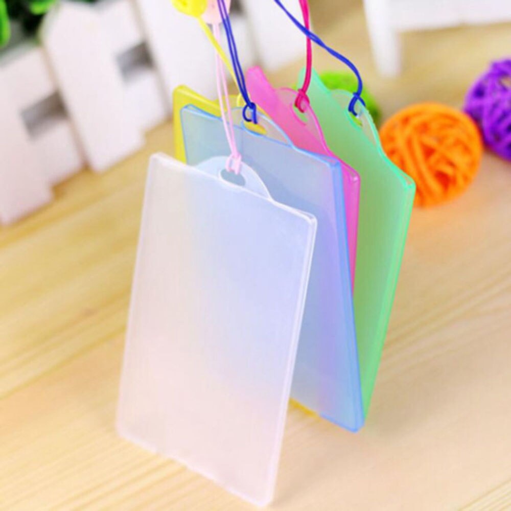 Extra Thick ID Card Badge Holder, Vertical Clear PVC Card Holder with Waterproof Resealable Zip Type