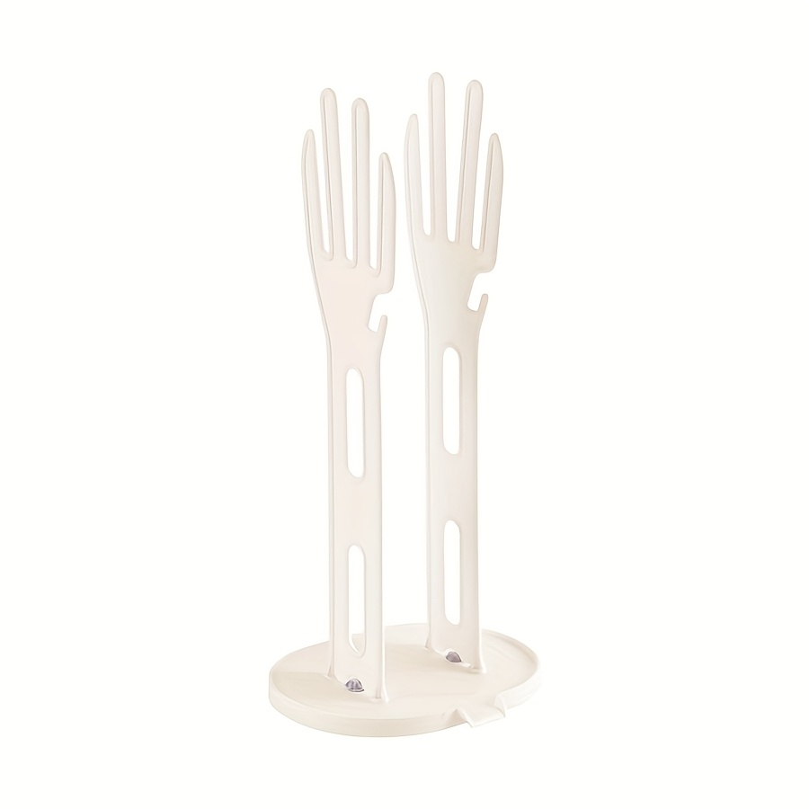 Kitchen Glove Stand Holder Rubber Glover Dryer Rack Towel Holder Drain Countertop Storage Rack Kitchen Sink Accessories Tool: WHITE
