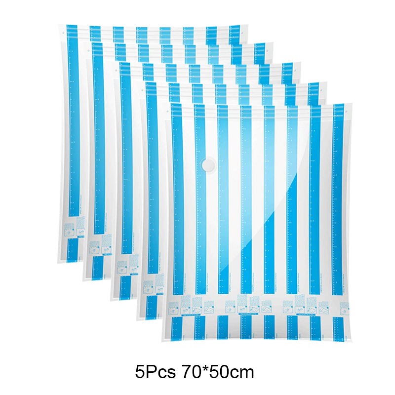 Vakuum Lagerung Taschen für Kleidung Decken Kissen Raum Sparer Größe extra Starke Vakuum Verpackung 60x40cm 70x50cm 80x60cm 100x80cm: 5Stck 70X50CM