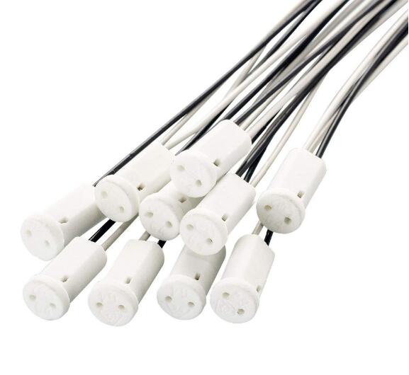 10pcs/lot 30cm G4 Base g4 Socket plug special ceramic g4 Holder Head Wire Connector G4 ceramics Lampholders base