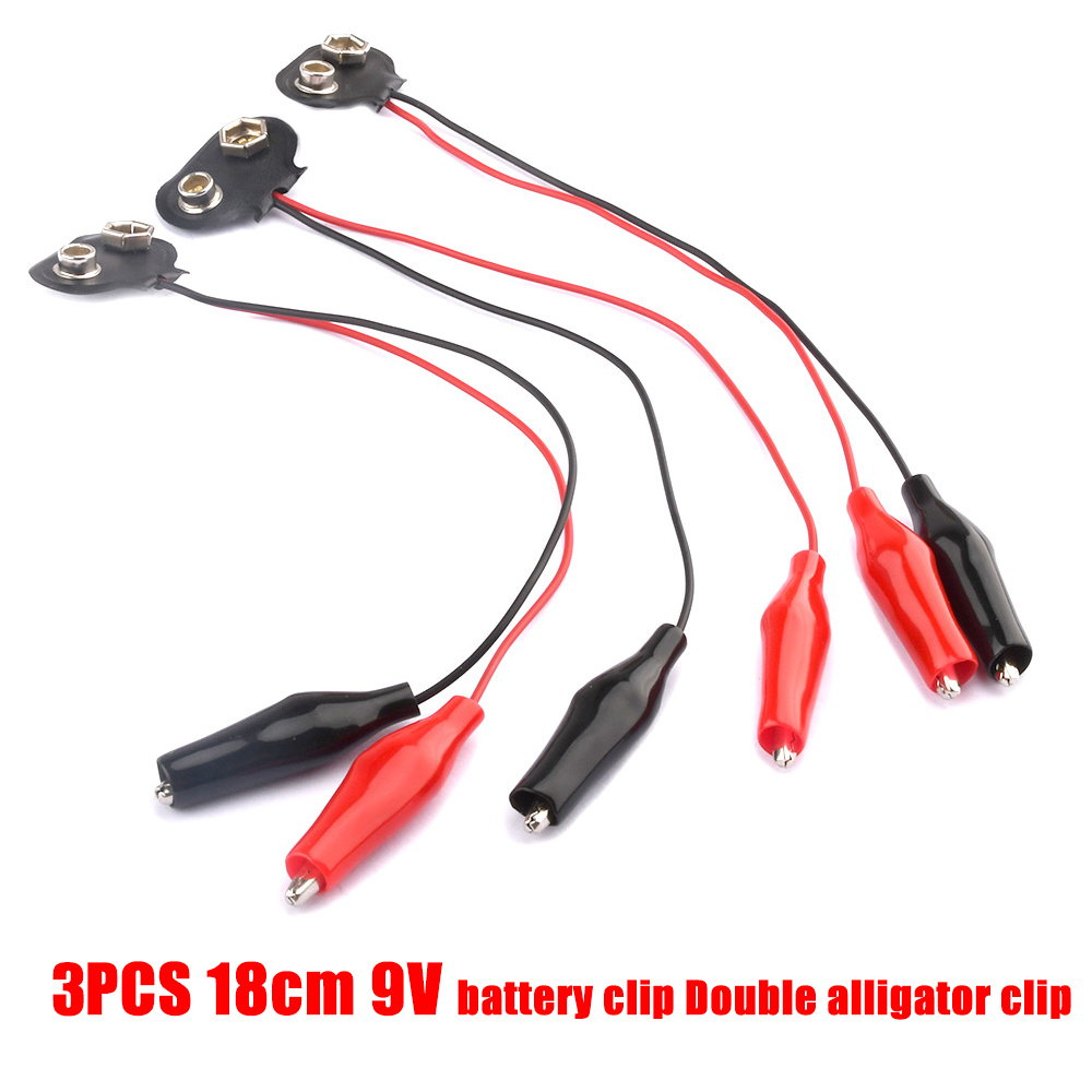 1/5/9/10 Uds. Clips de batería de 9V 10cm negro rojo 2 cables conector de conexión de Cable hebilla conector de Clip de batería de 9 voltios soporte de batería: Marfíl