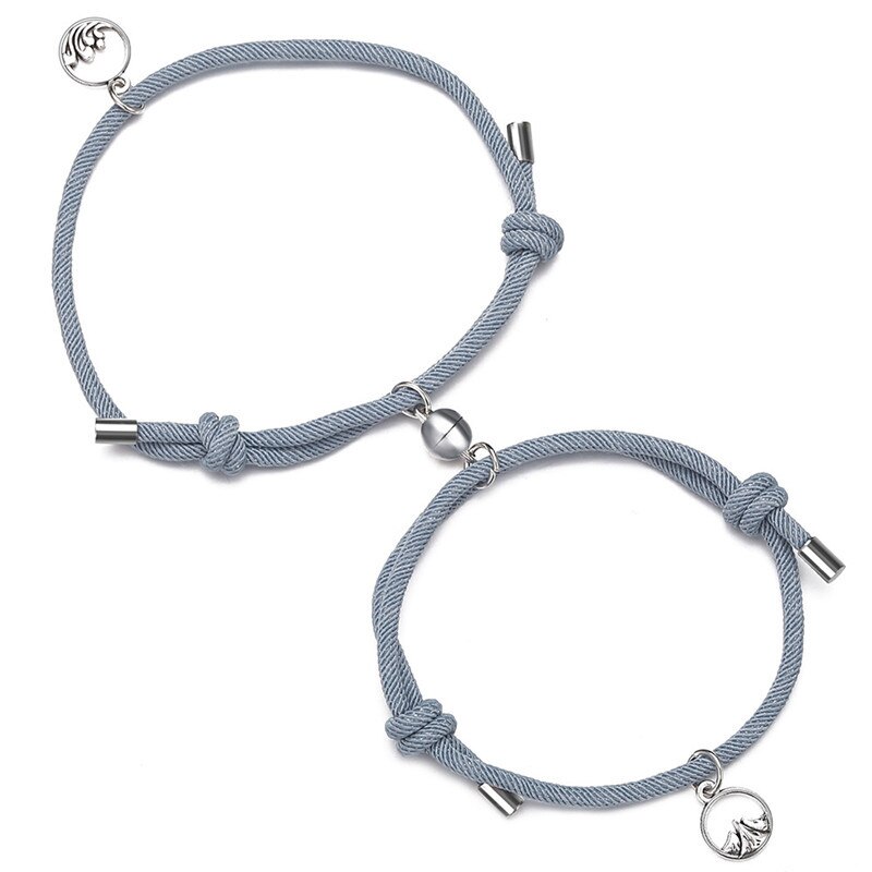 Rvs Magnetische Vriendschap Liefhebbers Koppels Armbanden Aantrekkelijke Liefde Touw Armband Mannen Vrouwen Sieraden: 5