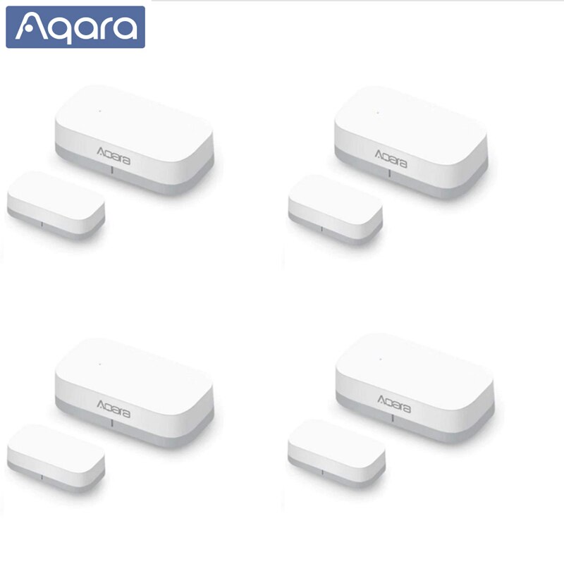 Aqara Deur Raam Sensor Zigbee Draadloze Verbinding Smart Mini Deur Sensor Werken Met App Mi Thuis Voor Xiaomi Mijia Smart thuis App: 4 pcs