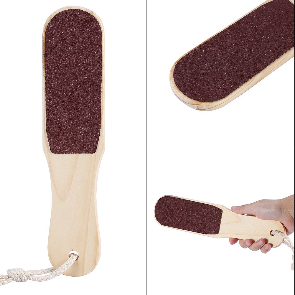 1pc lime à pied manche en bois 2 côtés pied talon râpe fichier pédicure callosités dissolvant peau morte épurateur manucure ongles outils