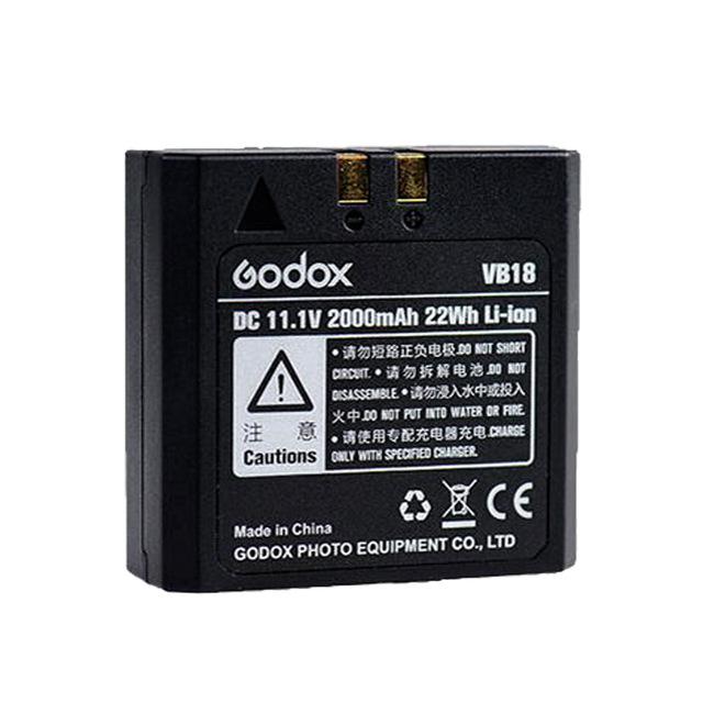 Godox Originele VB18 2000MAH Reserve Oplaadbare Li-Ion Batterij VC-18 Oplader voor Flash Licht V850 V850II V860C/N V860II-C /N/S/O/F: Rood