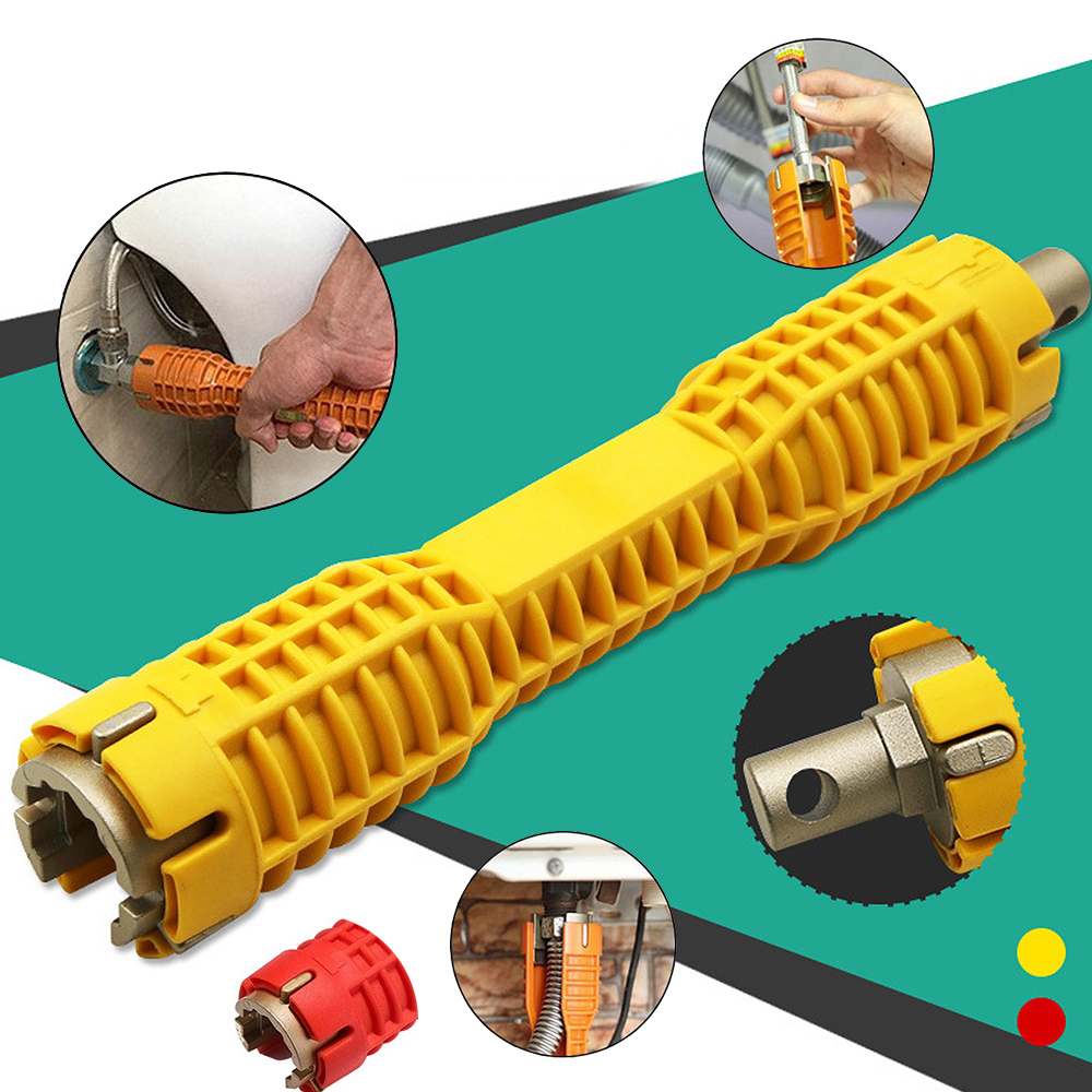 Kitchen Faucet and Sink Installer Wrench Household Bath Single and Double Head Yellow and Red Install Tap Spanner Installer Tool