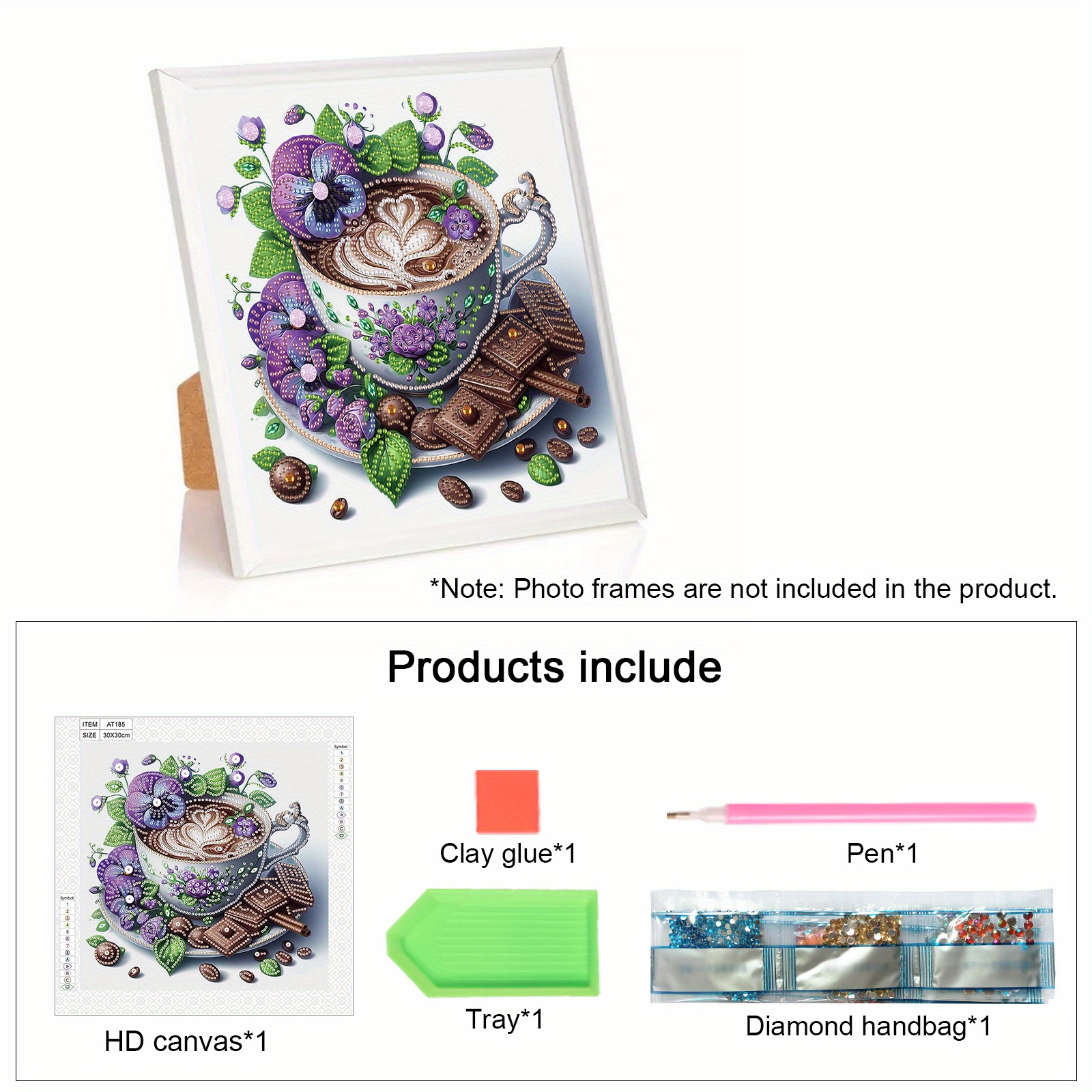 Diy Koffie En Bloemen 5d Speciale Vorm Diamant Art Kits Voor Beginners,Diamond Art Painting Kits Voor Thuis Wanddecoratie Cadeau