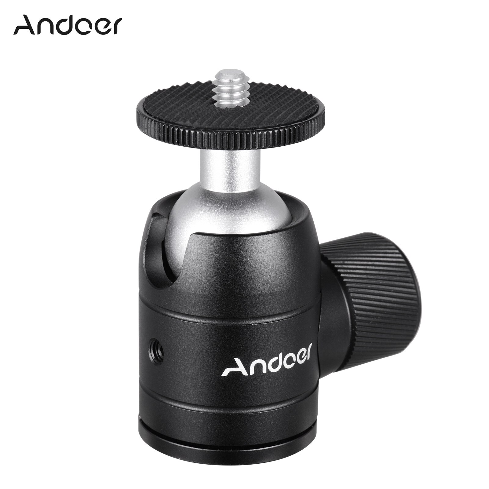 Andoer Aluminum Alloy Mini Ballhead Ball Head 360 Panoramic Head with 1/4 Inch Screw Mount for DSLR ILDC Camera Tripod Monopod