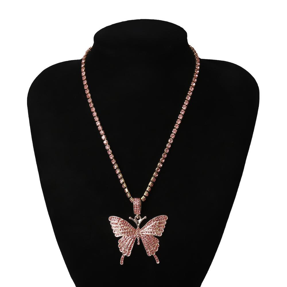 Mezcla de estilos, collares llamativos de mariposa, colgantes para mujer, Gargantilla, estilo Simple, Animal lindo, cadena de clavícula de mariposa: 7