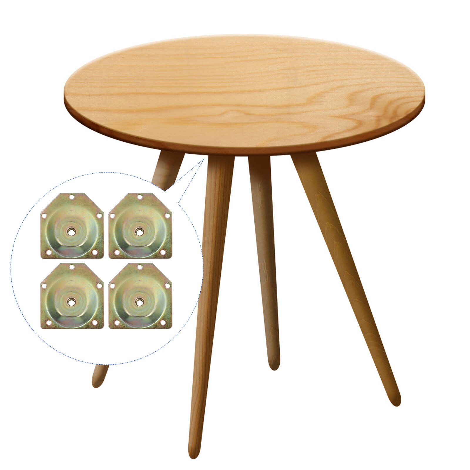 4pcs Furniture Leg Attachment Plates Angled Leg Mounting Plates with Screws: Assorted Color