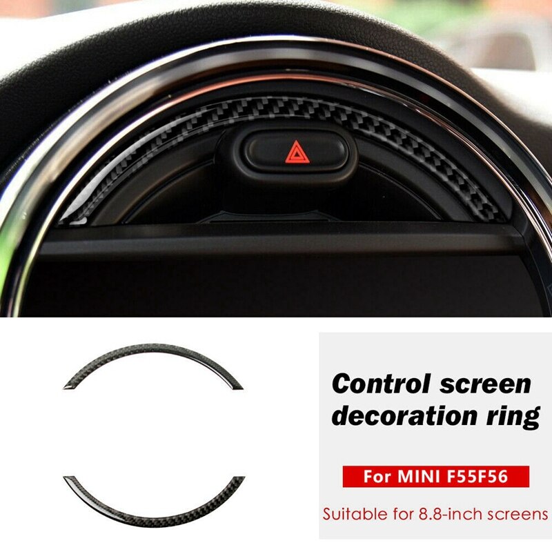 Real Carbon Fiber Voor Mini Cooper F55 F56 Console Navigatie Screen Frame Trim