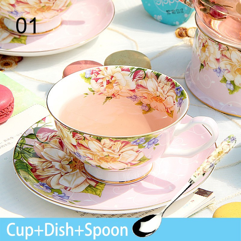 Creatieve Europese Koninklijke Koffie Kopjes Set, Inclusief 1 Theekopje 1 Schotel 1 Lepel, geavanceerde Porseleinen Mok Voor Afternoon Tea Set