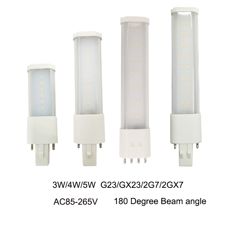 5Pcs Led Lamp 2Pin G23/GX23/2G7/2GX7 Horizontal Plug Light CE RoHS 4W 5W 6W 7W CFL PL-S 7W 9W 13W Replacement