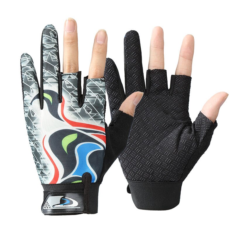 Guantes para deportes al aire libre, profesionales, transpirables, para pesca, senderismo al aire libre, antideslizantes, con corte de 3 dedos, Unisex, 4 estilos