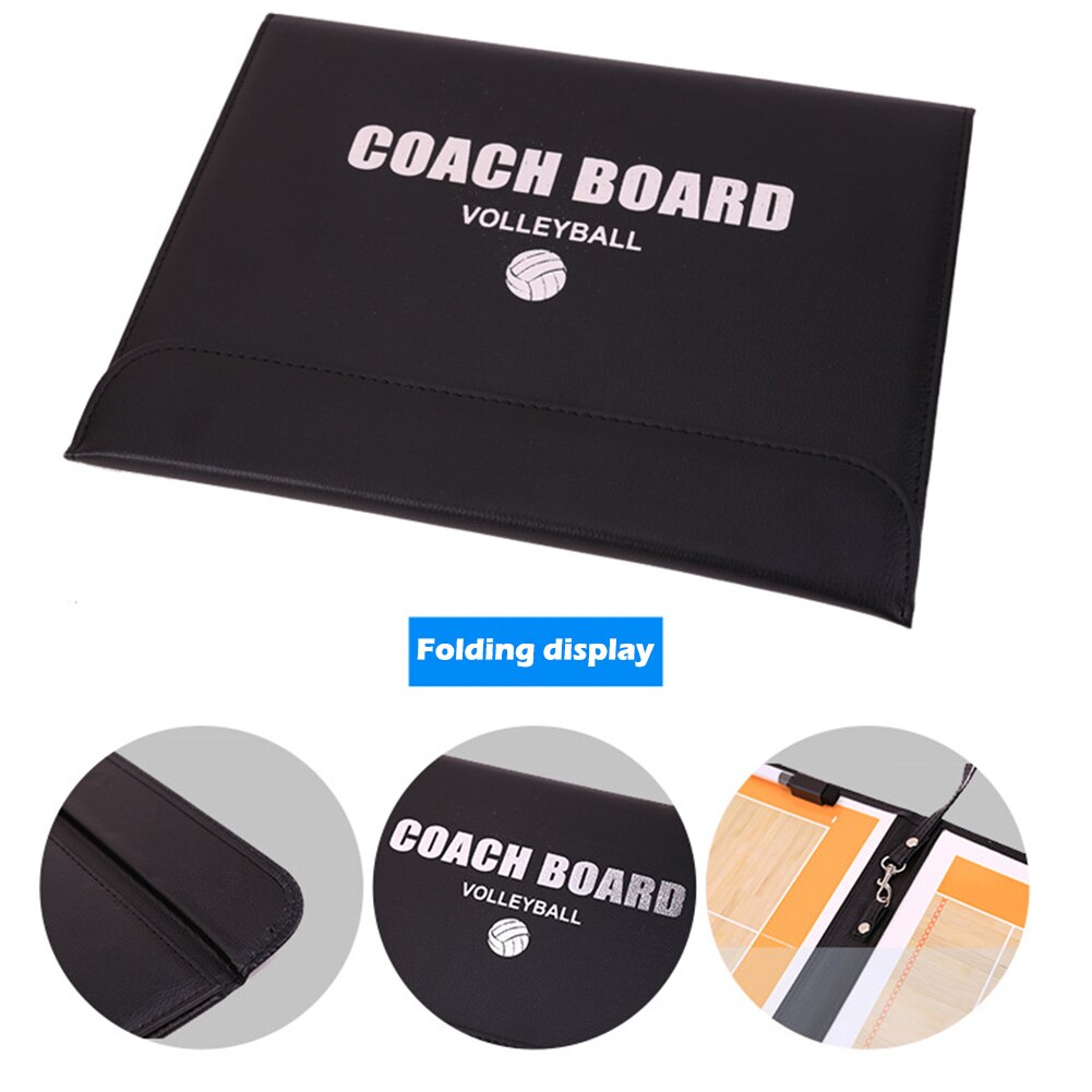 Volleybal Coaching Board Met Lederen Cover Droog Wissen Magnetische Strategie Klembord Kit Voor Coach