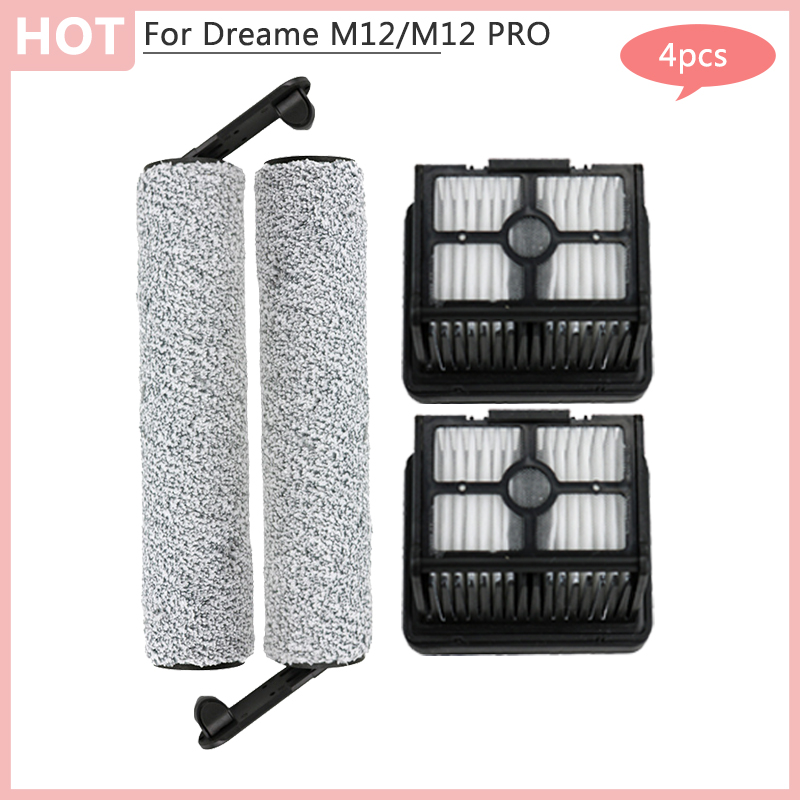 Replacement Scrubber brush Spare Parts For Dreame M12 H12 M12 PRO Robot Vacuum Cleaner Hepa Filter Road Washing Machine Home App