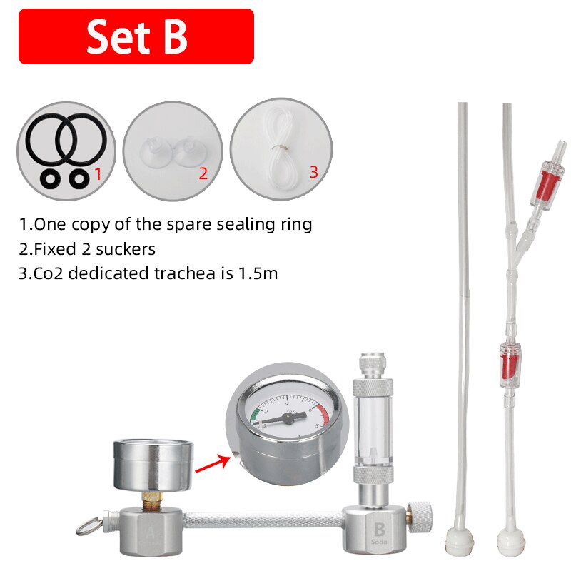 DIY CO2 Generator System Kit Aquarium CO2 Generator Bubble Counter Diffuser With Solenoid Valve For Aquatic Plant Growth: SET B