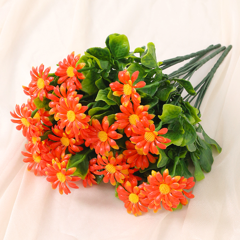 Flores Artificiais, Resistente UV, Plantas Plásticas Rápidas Coloridas, Casa, Casamento, Janelas, Decoração ao ar livre, DIY, 33cm: Marrom