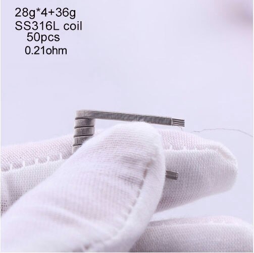 50/100 pcs High Density Pre-built NI80 A1 SS316 Premade Frameclapton Coil DIY Coil Heating alien clapton Coil Wire for rda: 4 28 50pcs 316