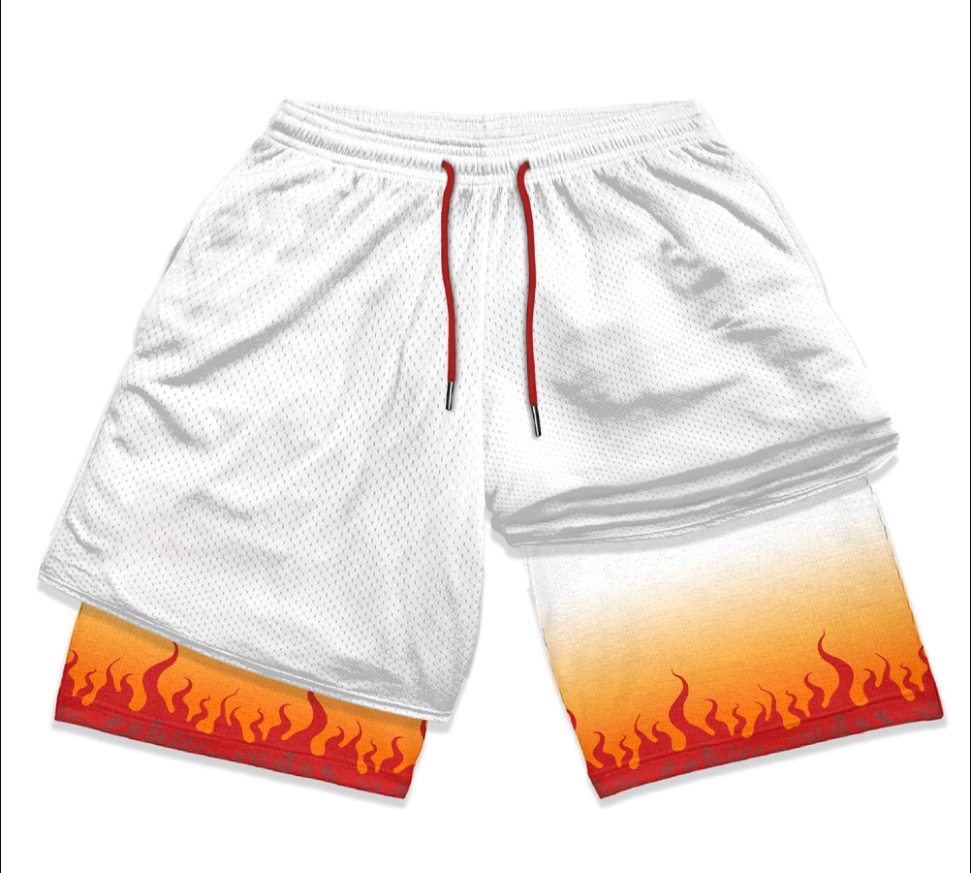 Calções desportivos de compressão para performance masculino, calções elásticos, secagem rápida, 2 em 1, ginásio, fitness, treino, verão: M / Preto