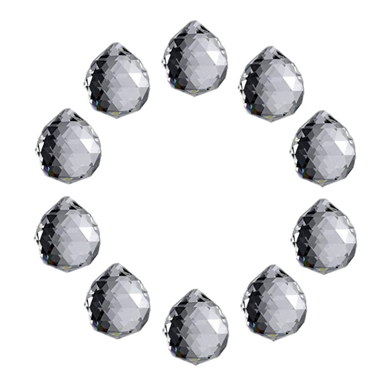AYHF-10 Pcs Clear Crystal Ball Prism Suncatcher Rainbow Pendants Rainbow Maker Hanging Crystals Prisms for Window Decoration 40m: Default Title