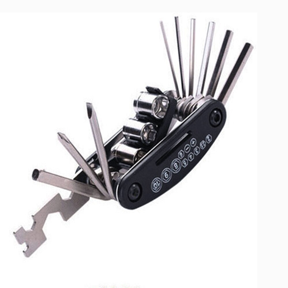 Repair Tools Bicycle Kit Hex Spoke Cycling Screwdrivers Tool Tyre Lever Allen Wrench MTB Mountain Bike Multitool Cycling tools: 15in1 black