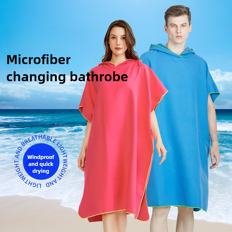 Surfen-Poncho, Wickeltuch, Kapuzenmantel, Mikrofaser, Stranddecke, Badetuch, Badehandtuch, Neoprenanzug, Strandponcho für Erwachsene