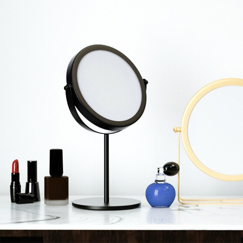 Light Luxury Retro European Metal Gold Home Desktop Geometry Mirror Makeup Mirror Dormitory Makeup Mirror