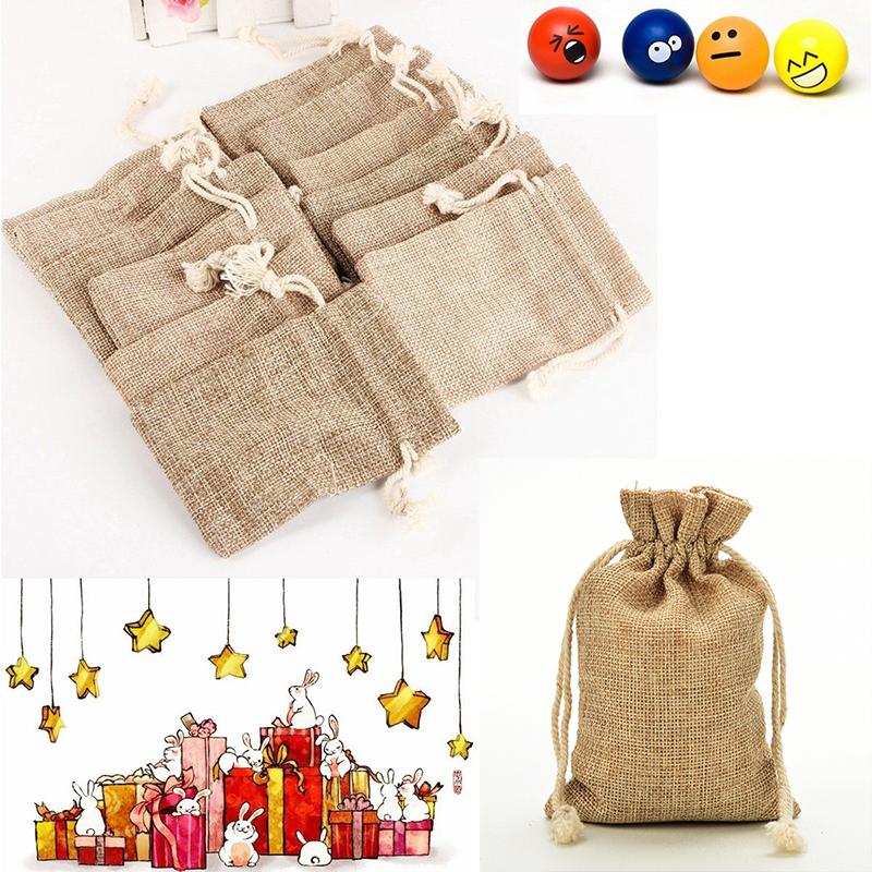 Linnen Jute Koord Bags Sacks Party Gunsten Verpakking Bag Wedding Candy Bags Feestartikelen