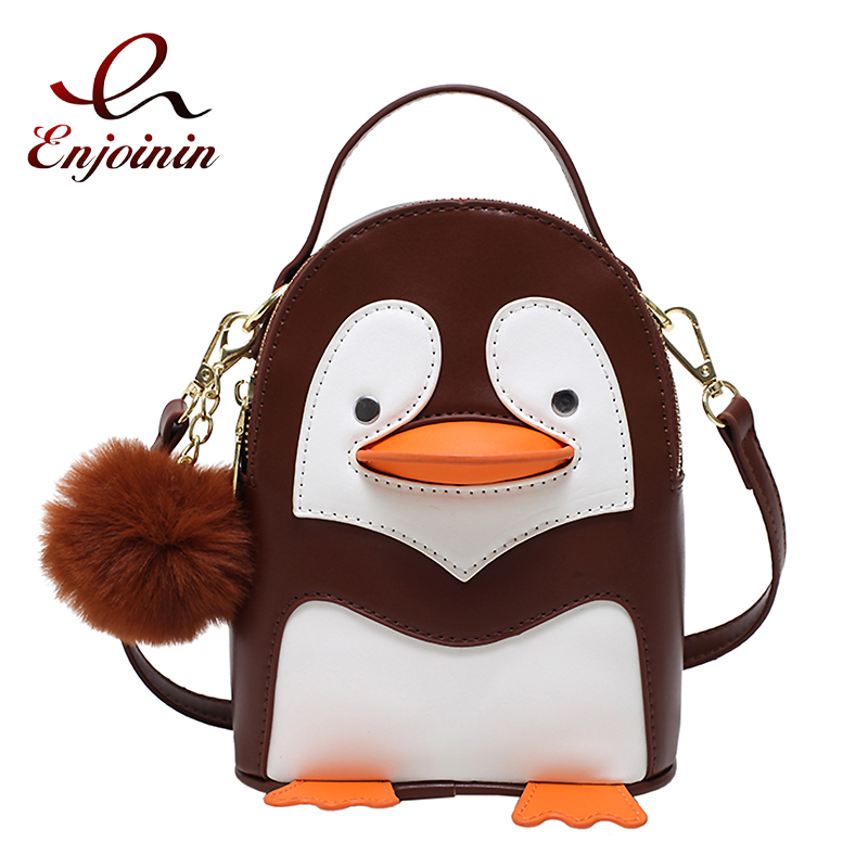 Cute Cartoon Penguin Purses and Handbags for Women Girls Crossbody Bag Leather Female Shoulder Bag