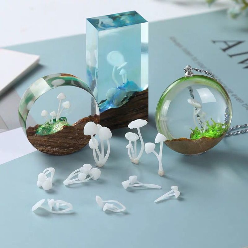 3Pcs Micro Landscape Mini Mushroom Filiings Resin UV Epoxy Jewerly Filler Molds Jewelry Making Accessories