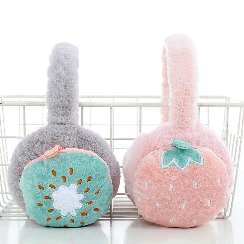 Earmuffs Ladies Cofortable Cute Fruit Earmuff Kawaii Fashionable Wool-like Warm Autumn Winter Earmuffs For Kids