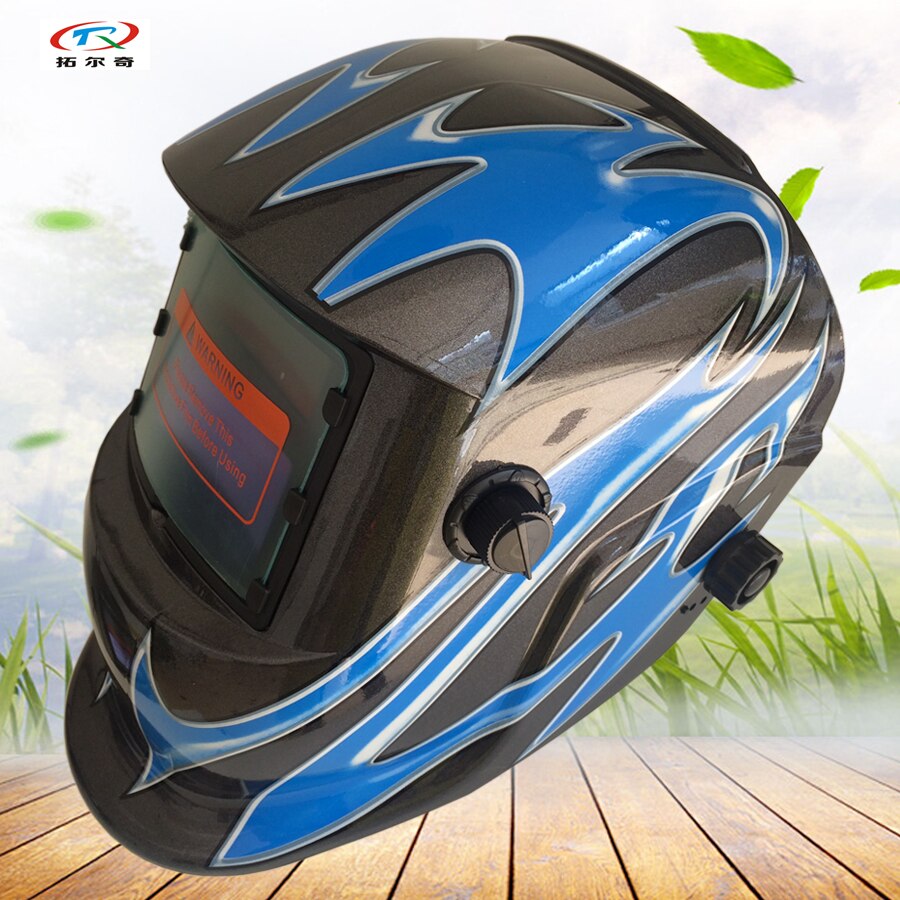 Auto Darkening custom welding helmet black blue Solar Power and inner battery grinding welding mask electronic mig HD39(2200DE)