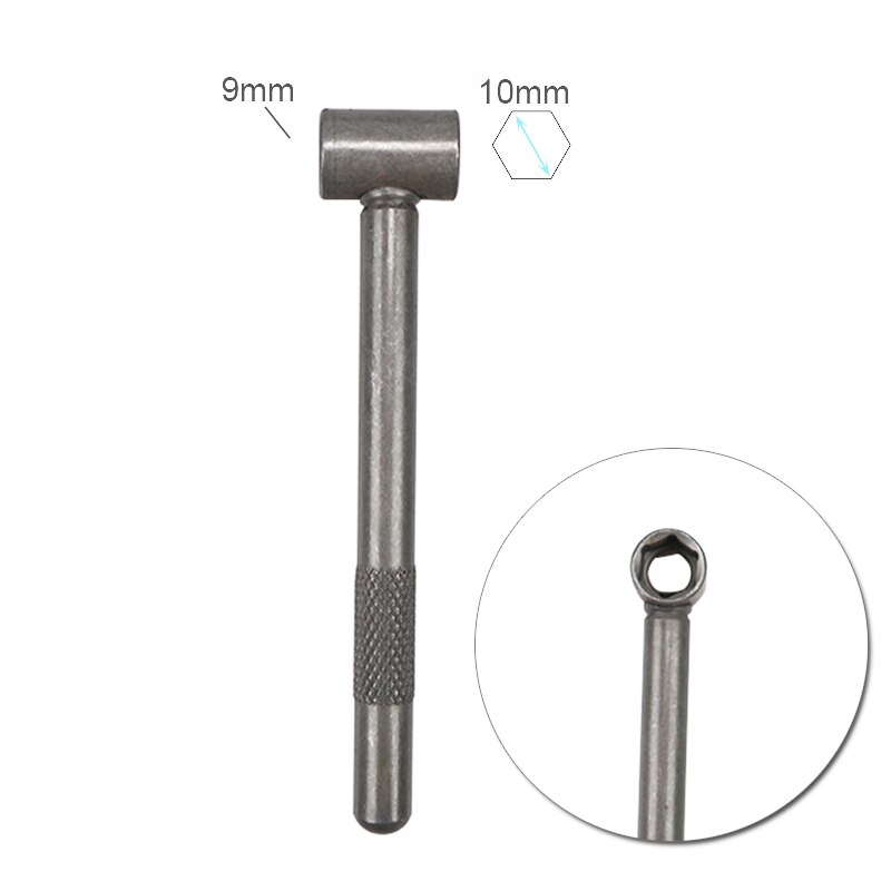 Herramienta de ajuste de válvula de motor de motocicleta, llave de tornillo de válvula hexagonal cuadrada, 8mm, 9mm, 10mm, manómetro de 0,02 a 1mm