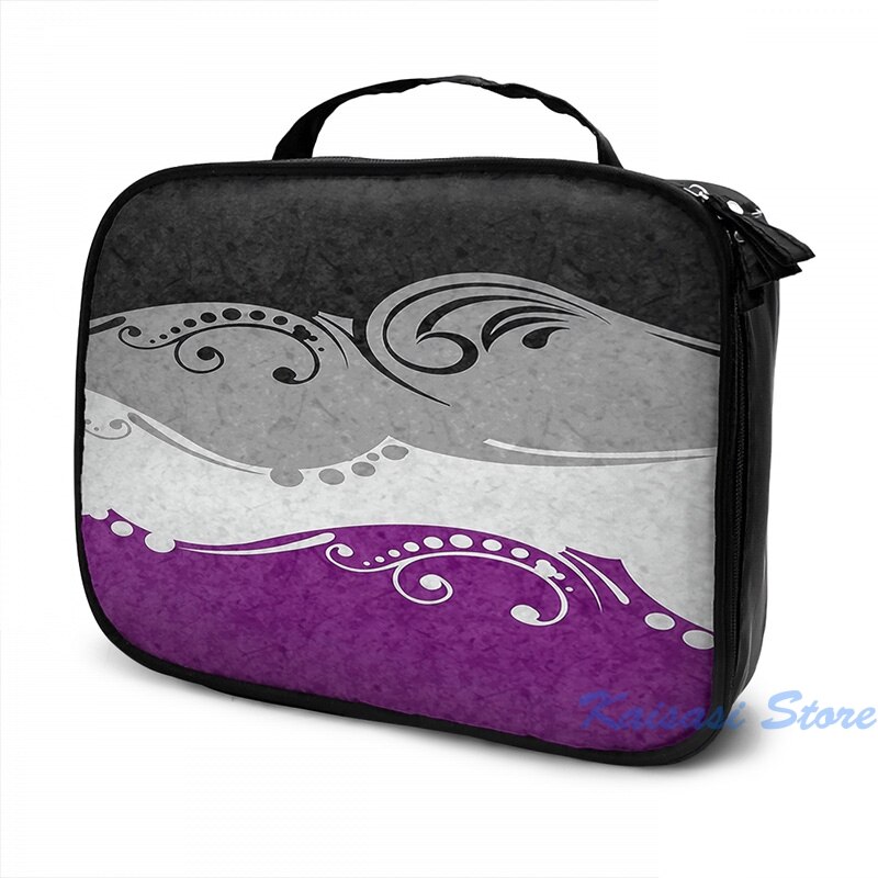 Grappige Grafische Print Aseksuele Sier Vlag Usb Lading Rugzak Mannen Schooltassen Vrouwen Tas Reizen Laptoptas: Cosmetic bag