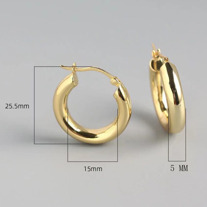 1Pair Rvs Hoop Oorbellen Voor Vrouwen 20/25/30Mm Ronde Cirkel Earring Vrouwen Piercing Anti-Allergische Oor Gesp Sieraden