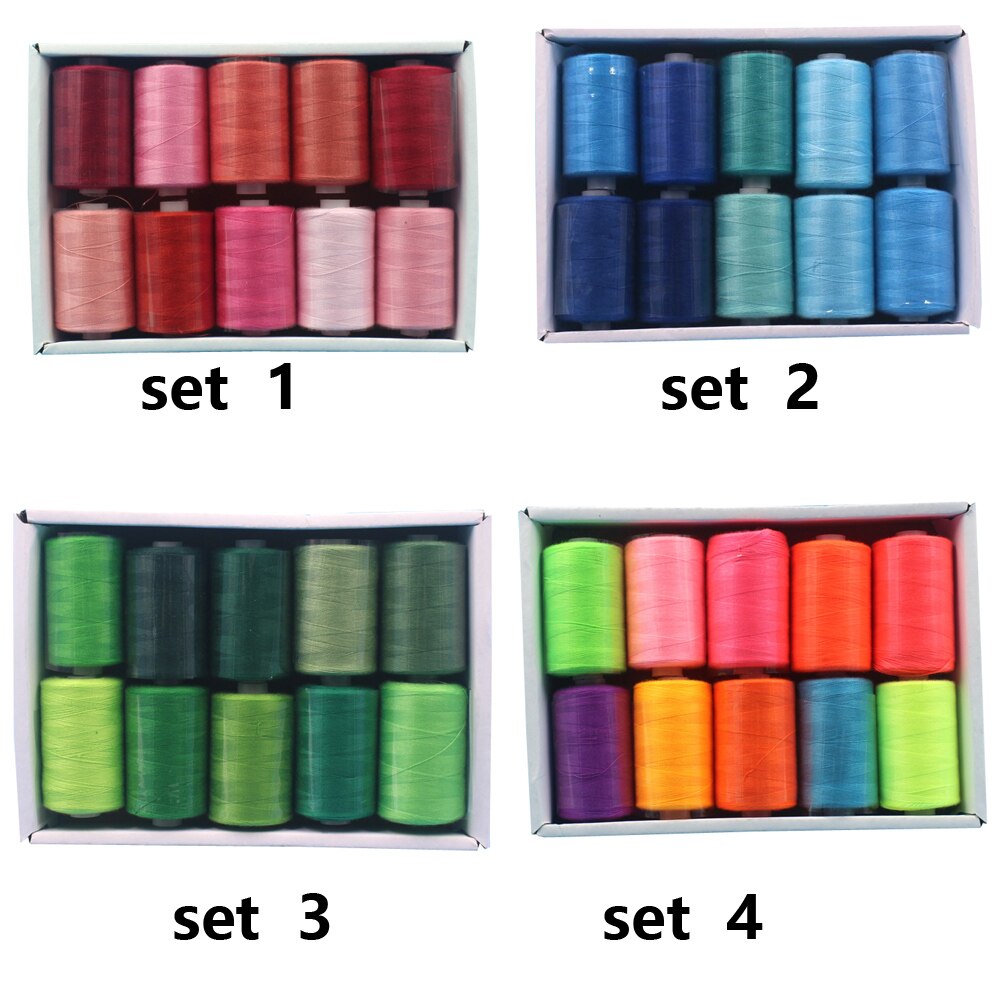 Sewing Thread 10 Colors Set 40S/2 For Sewing Machine Quilting Hand Sewing