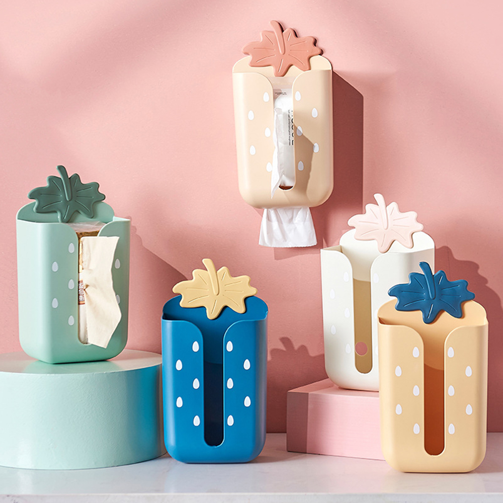 Cute Paper Storage Box Wall-mounted Paper Towel Holder Tissue Box Multifunction Tissue Box Toilet Paper Storage Holder