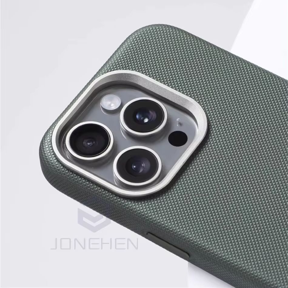 Texture de diamants de luxe pour étui en cuir Magsafe pour iPhone 13 14 15 16 Pro Max alliage Len accessoires de Charge sans fil couverture arrière