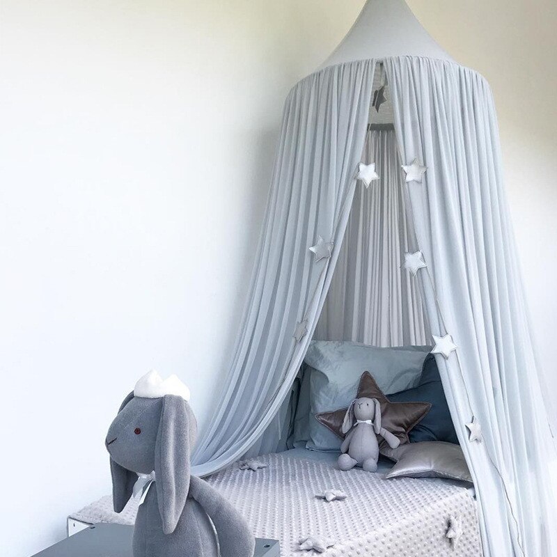 Mosquitera para bebé, cortina de red de cuna redonda, accesorios de fotografía, decoración de habitación de bebé, dosel de cama para el hogar: Azul