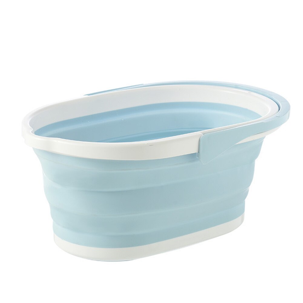 Portable Folding Car Wash Bucket Household Large Rectangular Thickened Plastic Storage Bucket Folding Foldable Mop Water Mop Buc: Blue