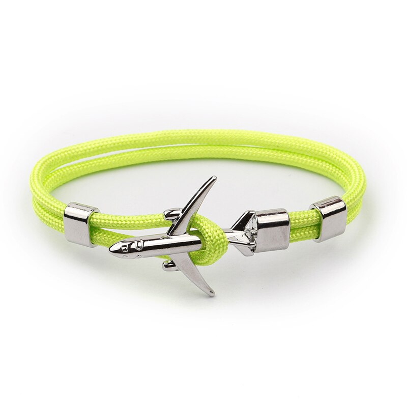 NIUYITID samolot charm kotwica mężczyzn bransoletki kobiet lotnisko moda Rope Chain Paracord lotnictwa życia biżuteria Pulseras Hombres: A4