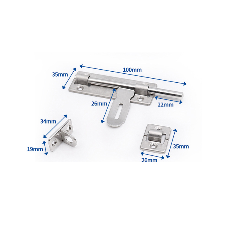Vacclo Stainless Steel Door Latch Sliding Lock Window Drawer Cupboard Lock Barrel Bolt Latch Padlock Clasp Furniture Hardware: 6 inch