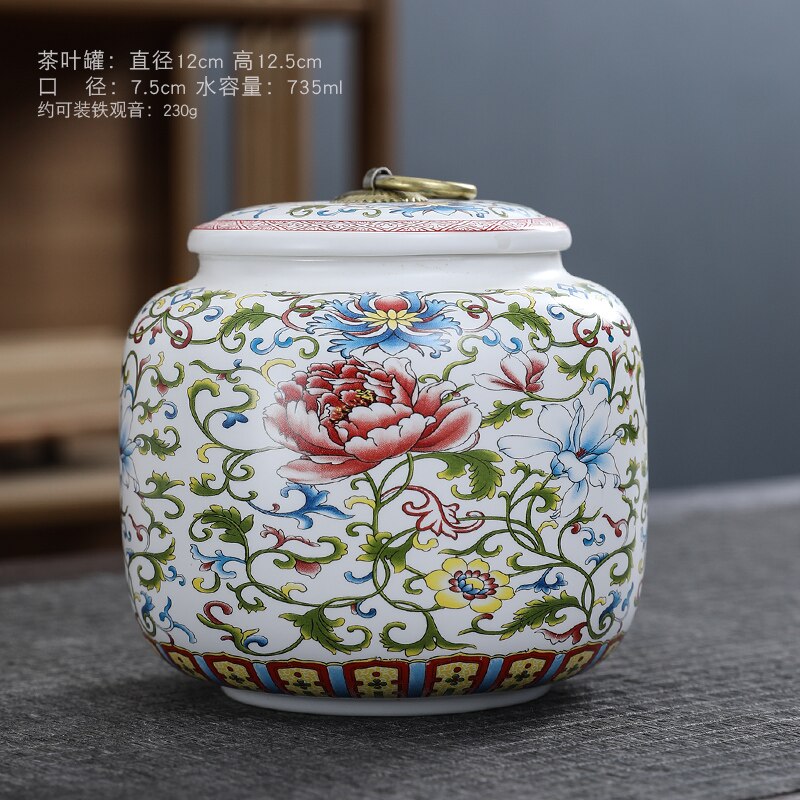White Ceramic Tea Pot with Lid Home Moisture-proof Tea Bag Storage Box Retro Living Room Decoration Coffee Table Accessories: Y